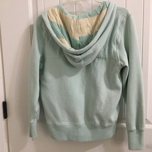 COCOA PLATINUM Peace zip Hoodie Jacket S coat Sherpa $99 aqua green Applique